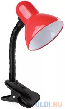 Camelion KD-320 C04 Красный (Светильник настольный с прищепкой 230В, 60Вт, E27, ЛОН)