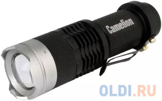 Camelion LED5135 (фонарь, черный, LED XPE, ZOOM, 3 реж 1XLR6 в компл., алюм.,откр. блистер)