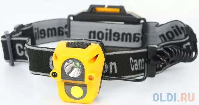 Camelion LED5376 (фонарь налобн, COB, сенсор, 6 реж, 3XLR03 в компл, пласт, откр. блист)