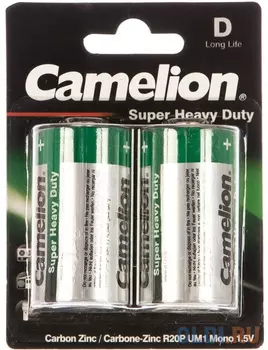 Camelion R20 BL-2 (R20P-BP2G, батарейка,1.5В) (2 шт. в уп-ке)