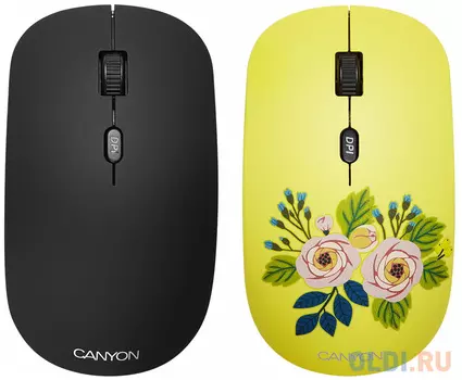 CANYON2.4GHz wireless Optical Mouse with 4 buttons, DPI 800/1200/1600, 1 additional cover(Penguin),
