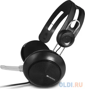 CANYON CHSU-1 basic PC headset with microphone, USB plug, leather pads, Flat cable length 2.0m, 160*60*160mm, 0.13kg, Black;