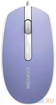 Canyon Wired optical mouse with 3 buttons, DPI 1000, with 1.5M USB cable, Mountain lavender, 65*115*40mm, 0.1kg