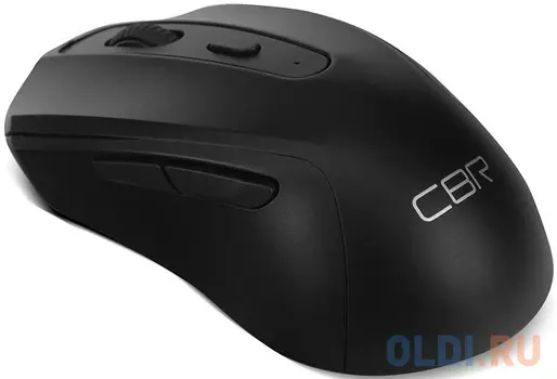 CBR CM 522 Black, Мышь беспроводная, оптическая, 2,4 ГГц, 800/1200/1600 dpi, 6 кнопок и колесо прокрутки, технология "бесшумный клик", ABS-пластик, цвет чёрный