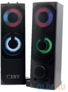 CBR CMS 514L Black, Акустическая система 2.0, питание USB, 2х3 Вт (6 Вт RMS), пластик, RGB-подсветка, конструкция-транформер, 3.5 мм лин. стереовход,