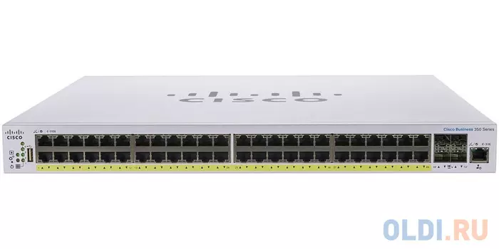CBS350 48x10/100/1000 PoE+ ports 370W power budget, 4x 1Gb SFP uplink, 1xFan, Mounting Kit, CBS350-48P-4G