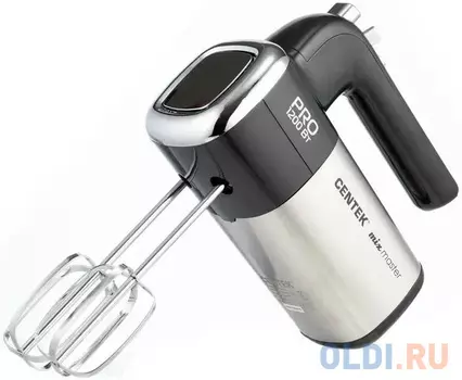 Centek Миксер (черн/сталь) 1200Вт, 5 скоростей+турбо, взбивание/замешивание CT-1120