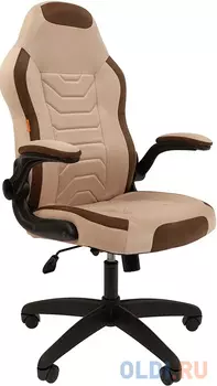 Chairman game 50 Россия св.беж/коричн. велюр Т6/Т14 пластик черный