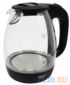 Чайник электрический ATLANTA ATH-2465 2200 Вт чёрный 1.7 л пластик/стекло