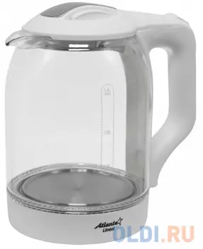 Чайник электрический ATLANTA ATH-2466 1500 Вт белый 1.8 л пластик/стекло