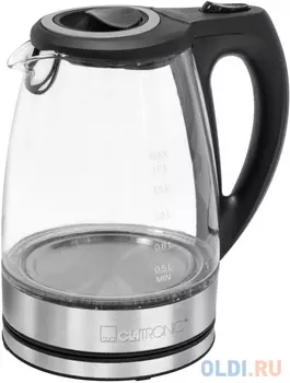 Чайник электрический Clatronic WKS 3744 Inox 2200 Вт прозрачный нержавеющея сталь 1.7 л стекло
