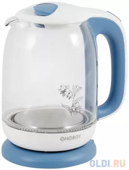 Чайник электрический Energy E-281 2200 Вт белый голубой 1.7 л пластик/стекло