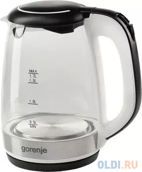 Чайник электрический Gorenje K17GLBWGOR черный (корпус: стекло)