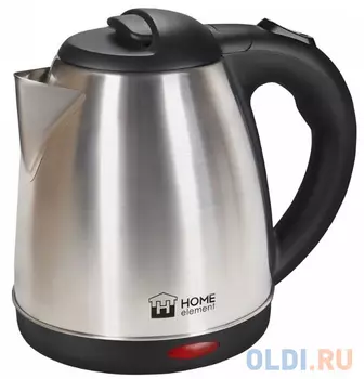 Чайник электрический HOME ELEMENT HE-KT192 1800 Вт серебристый чёрный 1.7 л нержавеющая сталь