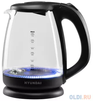 Чайник электрический Hyundai HYK-G3003 2200 Вт чёрный 1.8 л стекло