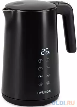 Чайник электрический Hyundai HYK-S4017 1.7л. 2200Вт черный корпус: металл