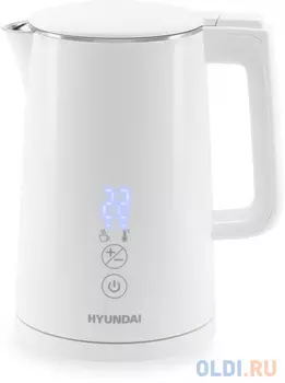 Чайник электрический Hyundai HYK-S5508 2200 Вт белый 1.5 л металл/пластик