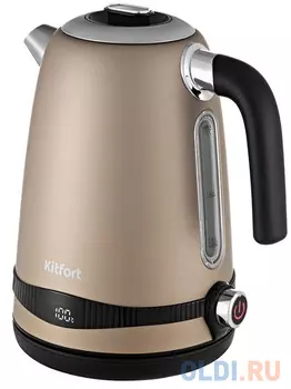 Чайник электрический Kitfort KT-6121-4 1.7л. 2200Вт бежевый (корпус: нержавеющая сталь/пластик)