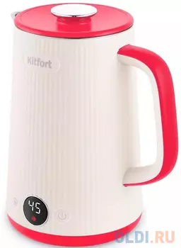 Чайник электрический KITFORT КТ-6197-1 1500 Вт розовый белый 1.7 л металл/пластик