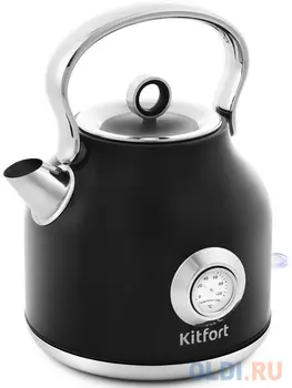 Чайник электрический KITFORT КТ-673-2 2200 Вт чёрный 1.7 л нержавеющая сталь