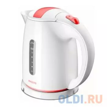 Чайник Philips HD4646/40, 2400Вт, 1.7л, пластик, белый/красный