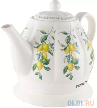 Чайник электрический Polaris PWK 1287CC 1.2л. 1200Вт белый/рисунок (корпус: керамика)