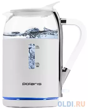 Чайник электрический Polaris PWK 1563CGL 2200 Вт белый прозрачный 1.5 л пластик