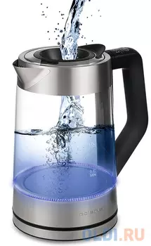 Чайник электрический Polaris PWK 1710CGLD 2200 Вт нержавеющея сталь 1.7 л стекло