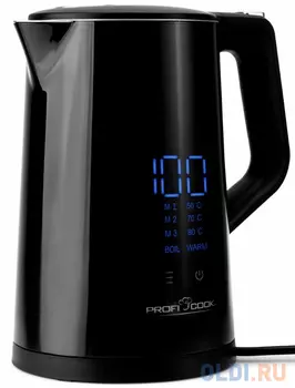 Чайник электрический ProfiCook PC-WKS 1243 2200 Вт чёрный 1.7 л металл/пластик