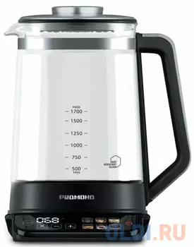 Чайник электрический Redmond KG220 1.7л. 2200Вт черный корпус: стекло