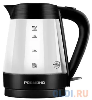 Чайник электрический Redmond KG229 1.7л. 2200Вт черный корпус: стекло