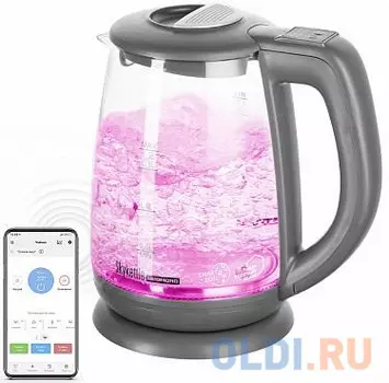 Чайник электрический Redmond RK-G214S 2200 Вт темно-серый 1.7 л пластик/стекло