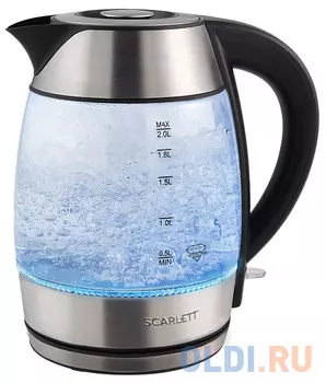 Чайник электрический Scarlett SC-EK27G13 2200 Вт серебристый чёрный 2 л стекло