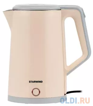 Чайник электрический Starwind SKS2062 1.7л. 1500Вт бежевый/серый (корпус: пластик)