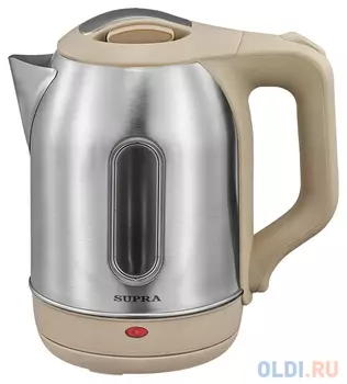 Чайник электрический Supra KES-2202SW 1500 Вт бежевый серебристый 2.2 л металл/пластик
