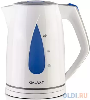 Чайник GALAXY GL0201 2200 Вт белый синий 1.7 л пластик