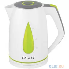 Чайник GALAXY GL0201 2200 Вт белый зелёный 1.7 л пластик