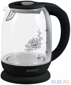 ЧАЙНИК ЭЛЕКТР. "ENERGY" E-286Т 1,7 Л (1/6) СТЕКЛО, ПЛАСТИК (ЧЕРНЫЙ)