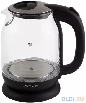 ЧАЙНИК ЭЛЕКТР. "ENERGY" E-294 1,7 Л (1/6) СТЕКЛО, ПЛАСТИК (ЧЕРНЫЙ)