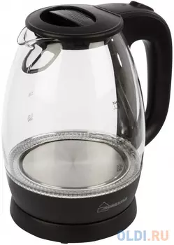 ЧАЙНИК ЭЛЕКТР. "HOMESTAR" HS-1012 1,7 Л (1/6) СТЕКЛО, ПЛАСТИК (ЧЕРНЫЙ)