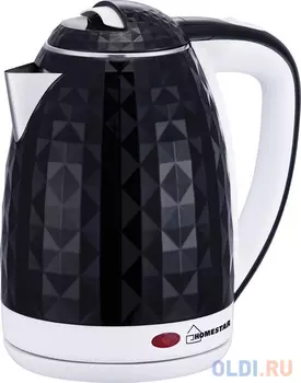ЧАЙНИК ЭЛЕКТР. "HOMESTAR" HS-1015 1,8 Л (1/12) ПЛАСТИК, ДВОЙНОЙ КОРПУС (ЧЕРНО-БЕЛЫЙ)