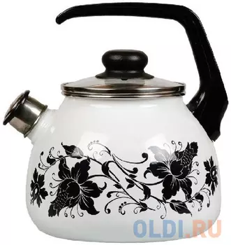 ЧАЙНИК ЭМАЛИРОВ. СО СВИСТКОМ "TANGO" БЕЛОСН. 3 Л (1/4) "СТАЛЬЭМАЛЬ" 1RC12