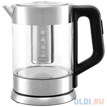 Чайник KITFORT КТ-623 2200 Вт серебристый 1.5 л металл/стекло