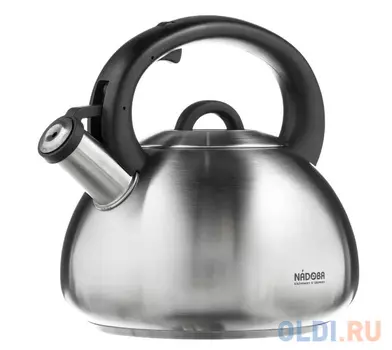 Чайник со свистком Nadoba Virga 731001 3,8 л серебристый/черный