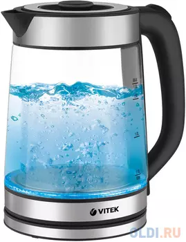 Чайник Vitek VT-1179 2200 Вт серебристый 1.7 л металл/стекло