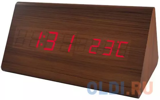Часы-будильник Perfeo "Pyramid" коричневый PF-S710T