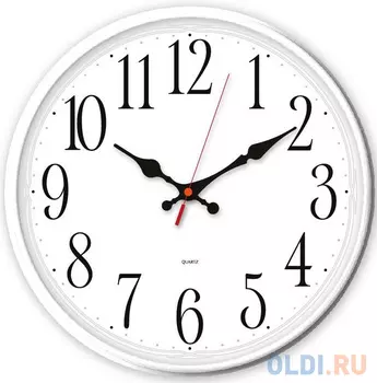 Часы настенные аналоговые Бюрократ WallC-R75P белый