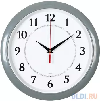 Часы настенные аналоговые Бюрократ WALLC-R89P D29см серый/белый