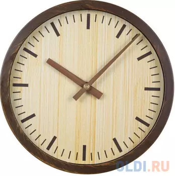 Часы настенные аналоговые Бюрократ Wood WALLC-R60P коричневый