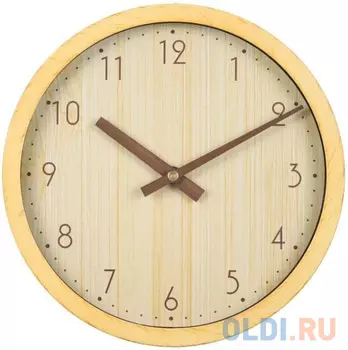 Часы настенные аналоговые Бюрократ Wood WALLC-R60P бежевый